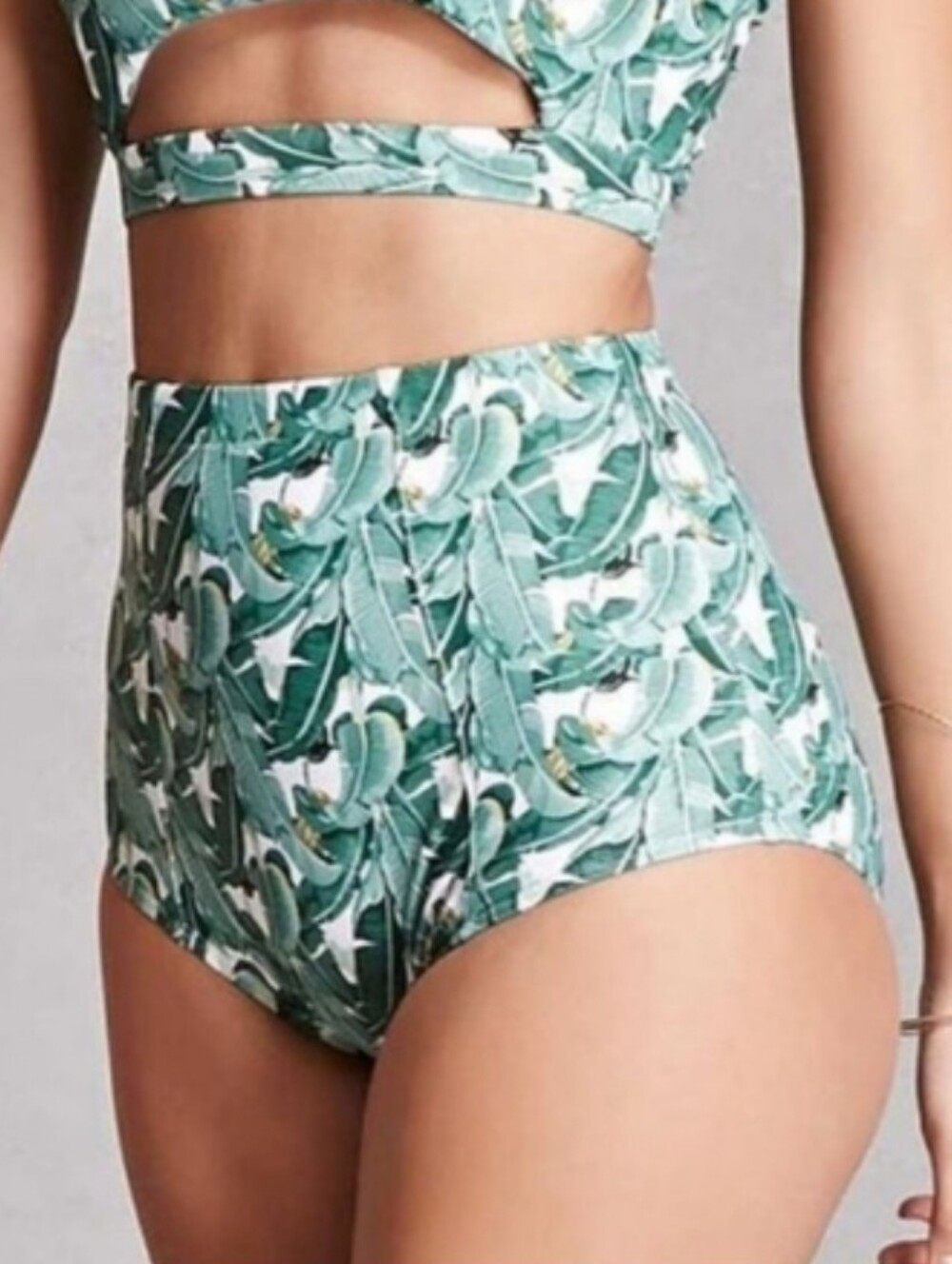 NWT Kingdom & State High Waisted Leaf Print Womans Bikini Bottoms Sz XS